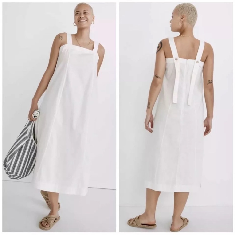 NWOT Madewell Linen-Cotton Princess-Seamed Midi Dress